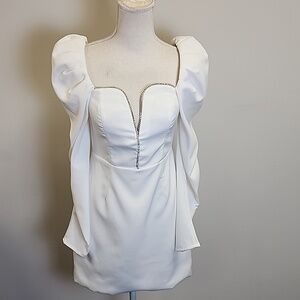 DO+BE Fancy Small White Midi Dress